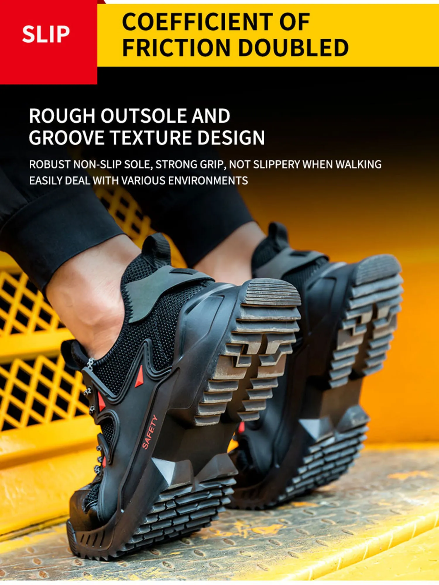 Mens Steel Toe Work Shoes Safety Shoes Breathable Construction Industrial Sneakers Best Work Boots With Vibram Soles