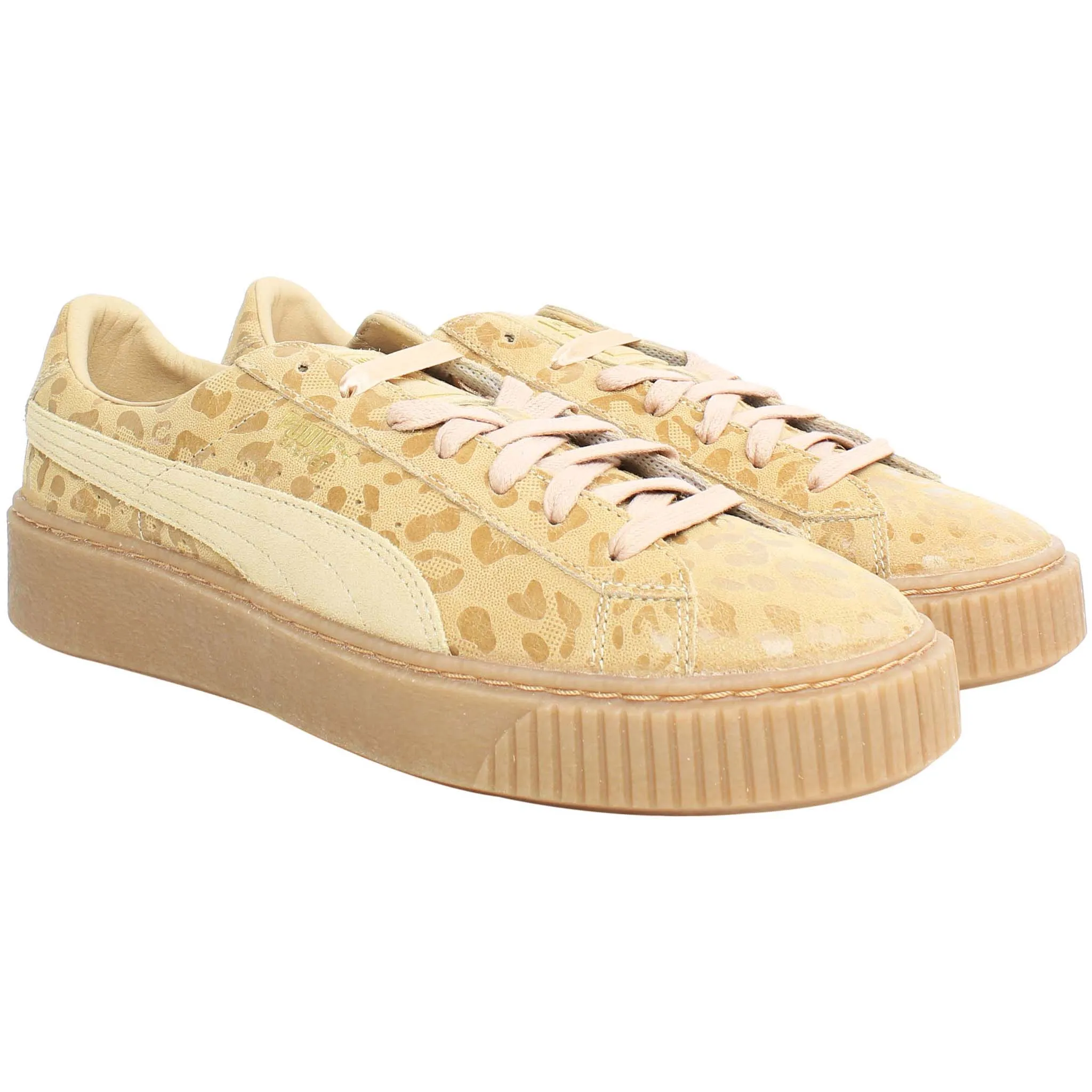Puma Basket Leopard Womens Brown Platform Trainers Puma Mirage Sport Tonal Casual Shoes