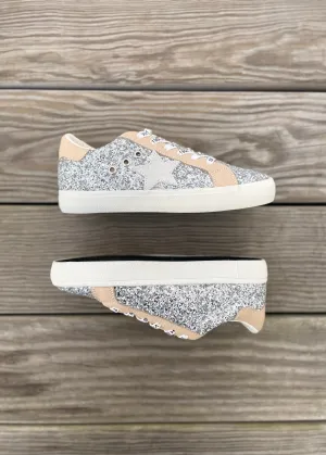 Sneakers Tretorn silver glitter low top sneaker