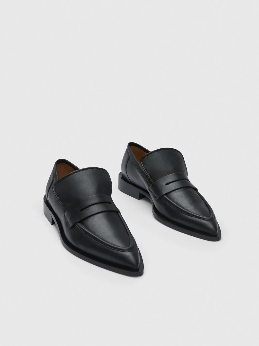 Montazzoli Black Nappa Loafers Penny In Loafers