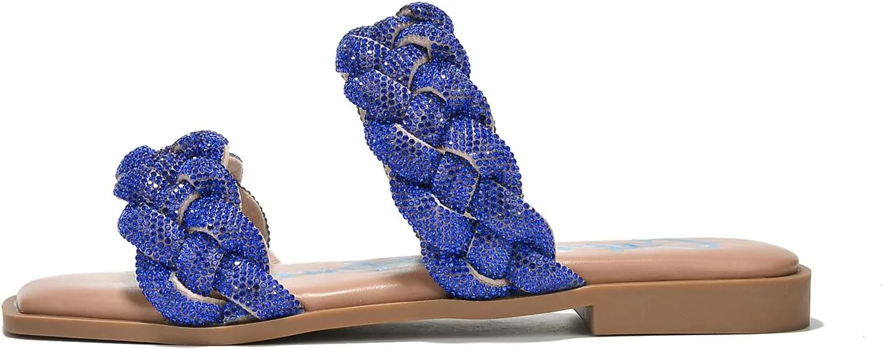 Cape Robbin Women's Mana Braided Sandals Fitflop Sparkle Flip Flops