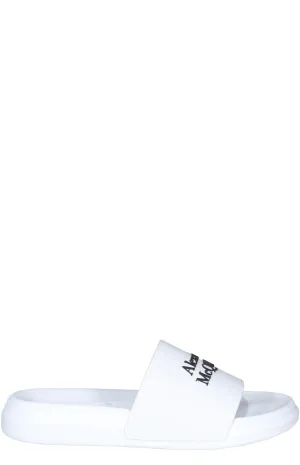 Gladiator High Heel Sandals Alexander McQueen Logo Printed Slides