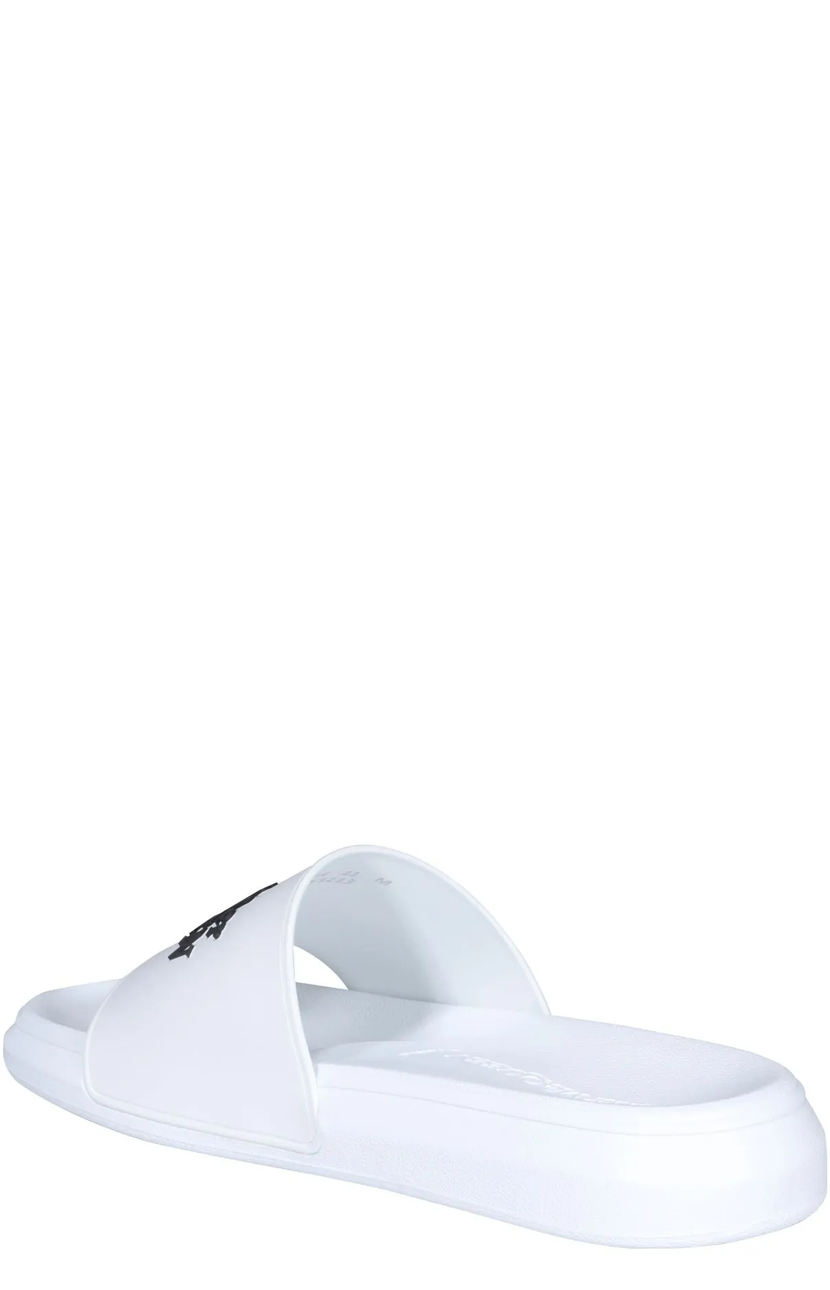 Flat Foot Sandals Alexander McQueen Logo Printed Slides