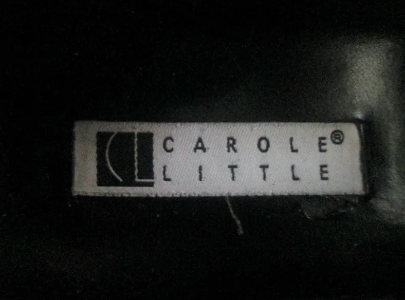 Womens CAROLE LITTLE ANTHROPOLOGIE Slip On FROG Tapestry Moc SHOE 7 BLACK Caroline Loafers