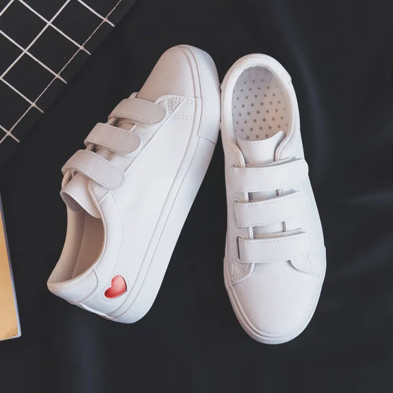 Womens Cute Love Heart Easy CleanFlats Sneakers New Basketball Sneakers