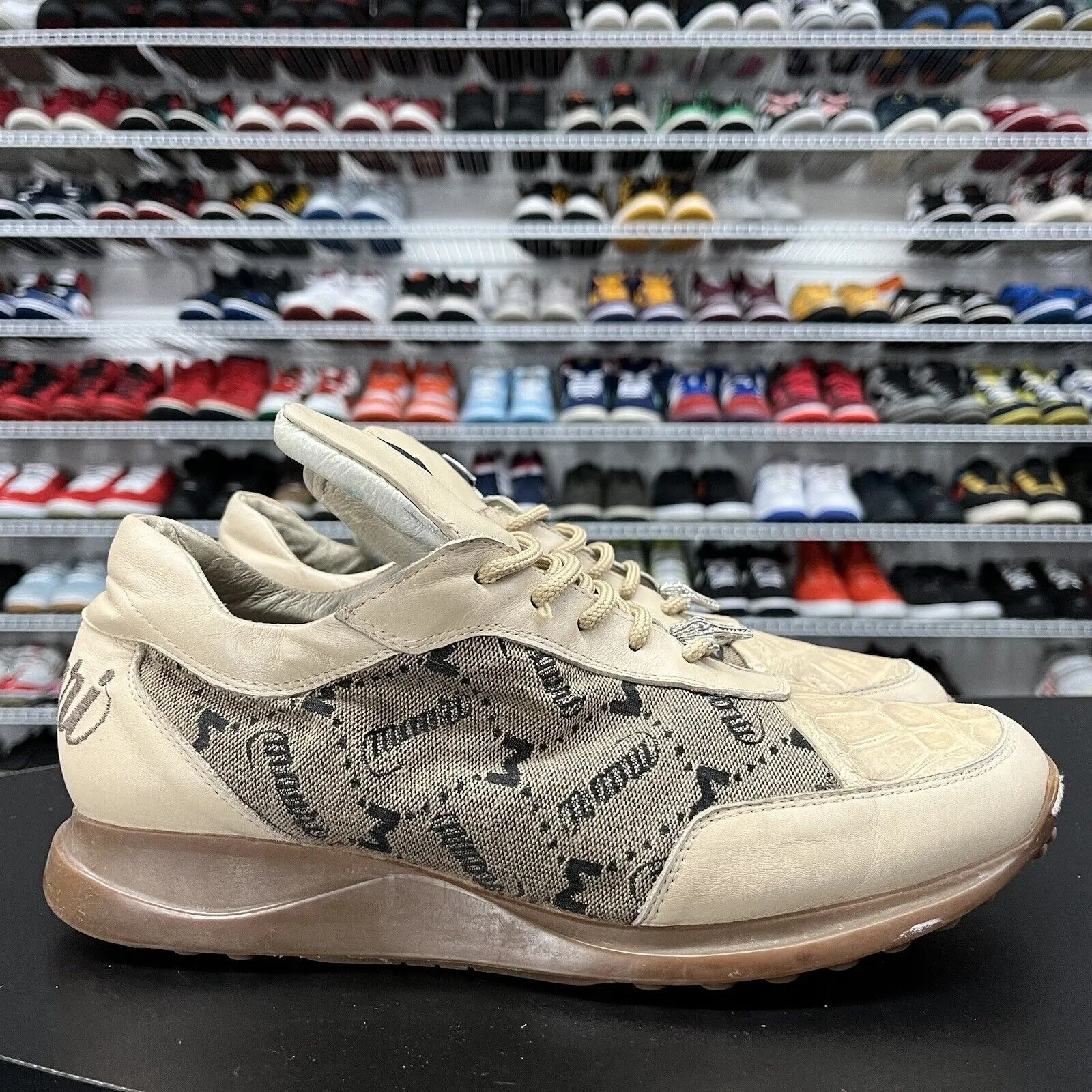 Mauri King Aligator Crocodile Leather Beige Dress Shoes Men's Size US 10.5 Cloudtec Sneakers