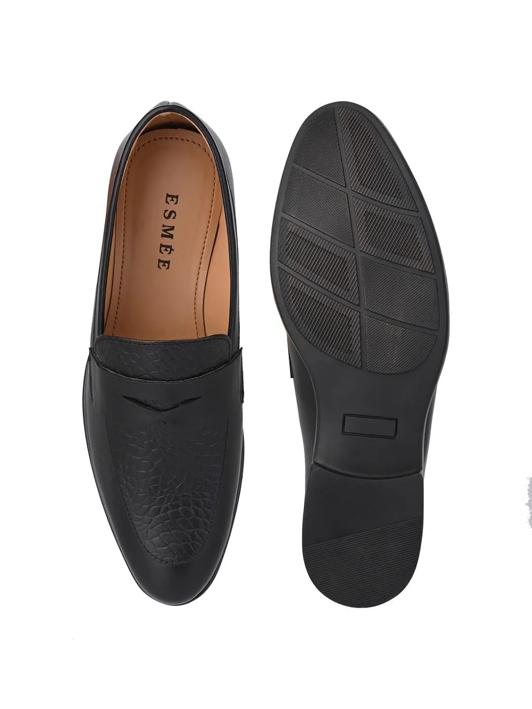 Affordable Slip On Shoes Esmee Black Men Formal Slip Ons