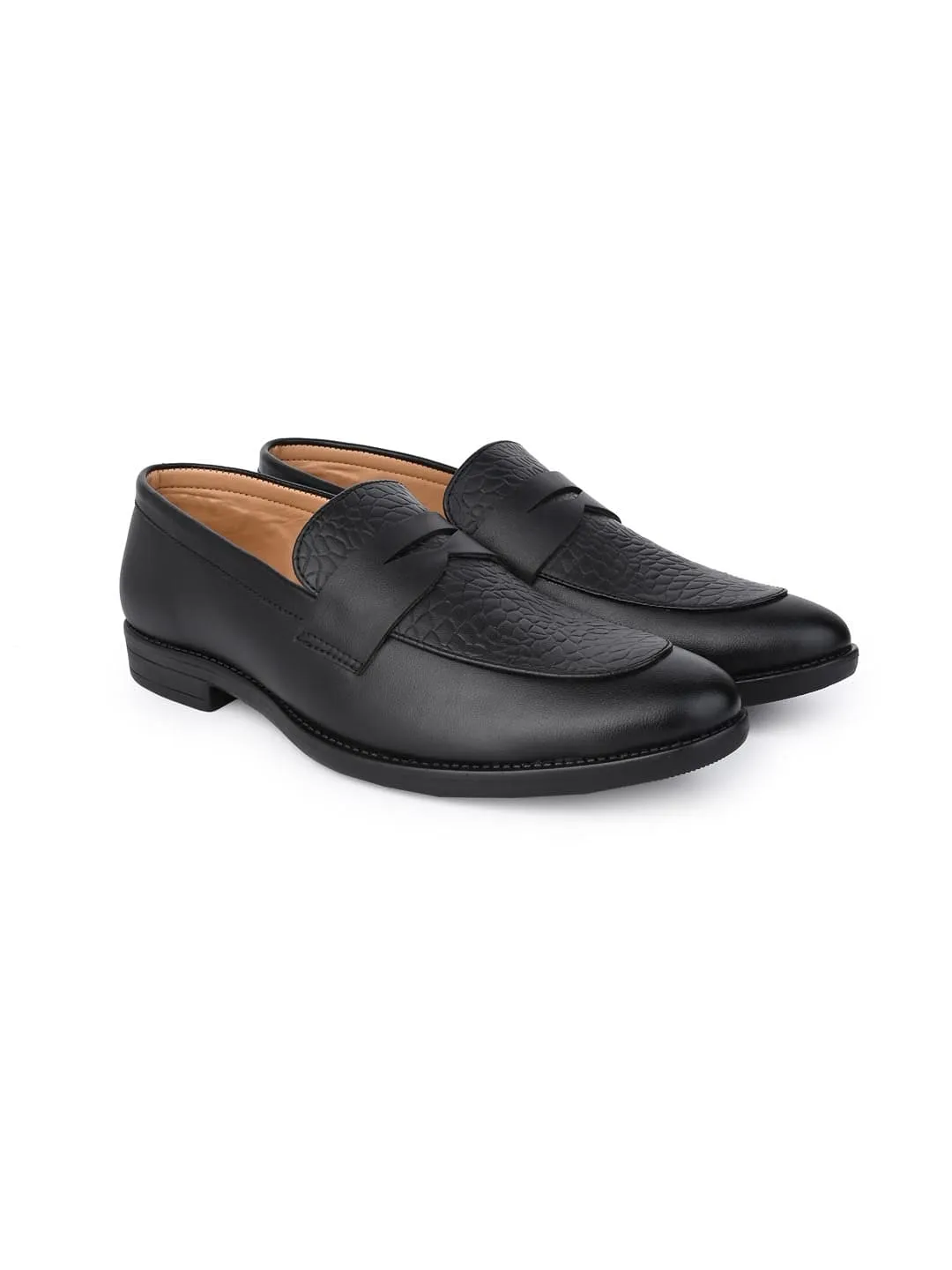 Esmee Black Men Formal Slip Ons Cozy Fit Slip Ons