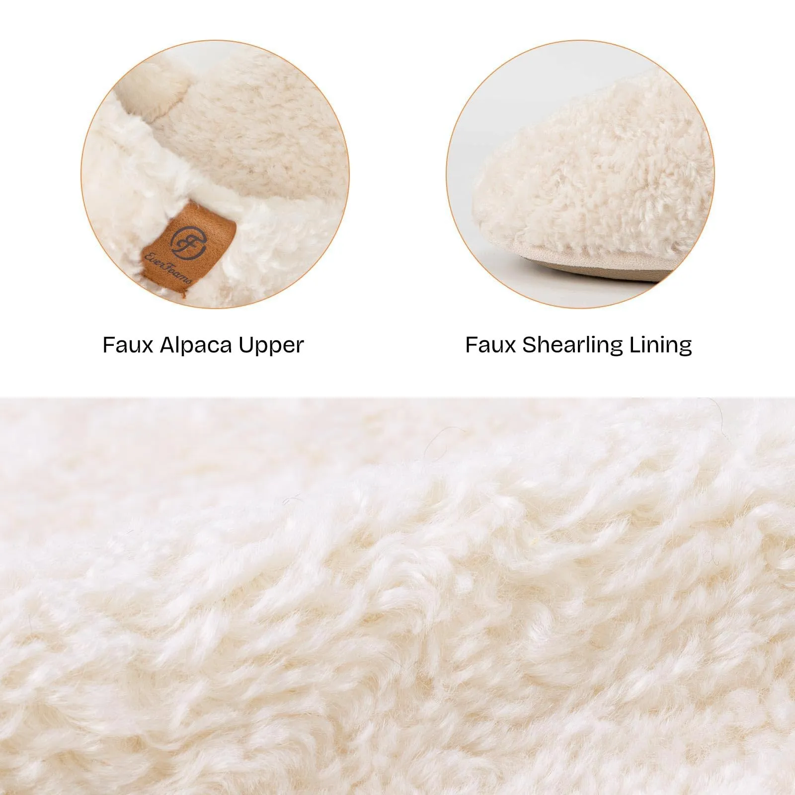 EverFoams Women's Fuzzy Slip-on Slippers Warm Cozy Soft Lightweight Memory Foam Indoor House Shoes Cream White, 11-12 US Discoquette Slide Slippers