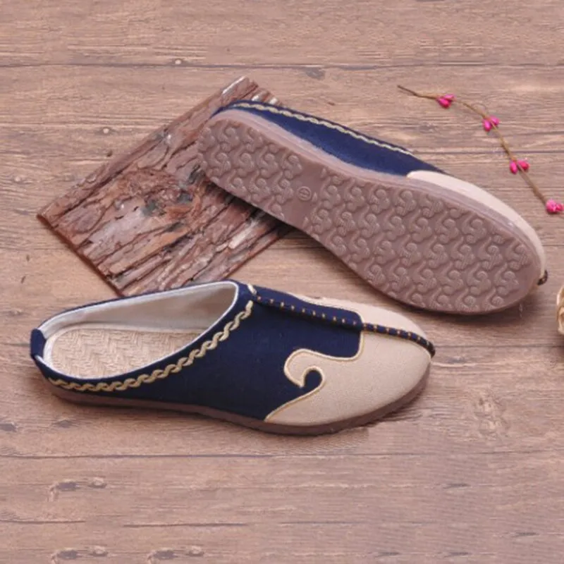 Born Flats EXCARGO Slides Flat linen Shoes For Men Casual Adult 2019 Fashion Sale Summer Men Shoes Slippers Canvas Breathable Mules Shoes