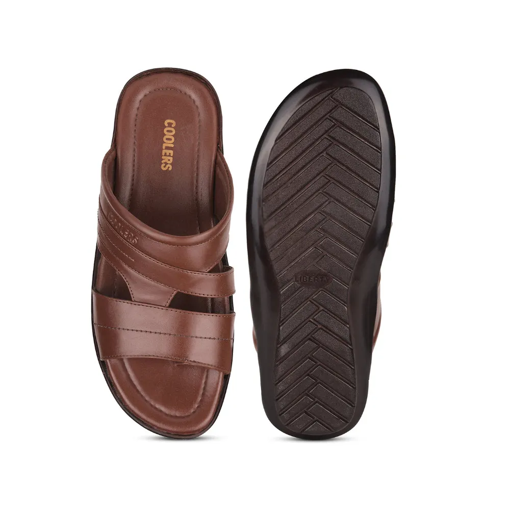 Coolers Casual Tan Toe Ring Slippers For Men COOL99-92 By Liberty Vent Slippers