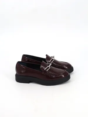Women's Leather Casual Shoes,Burgundy Flat Sole Training Shoes