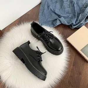 Purpdrank - Women Shoes Autumn Round Toe Female Footwear All-Match Loafers With Fur Clogs Platform Casual Sneaker British Style Oxfords Fall Best No-show Socks For Loafers