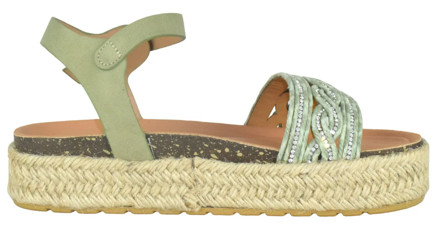 Slide Heel Sandals ATHENS-1 Mint TOP MODA