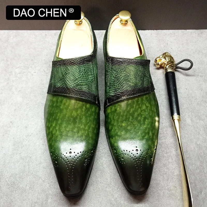 Leopard Loafers MIXED COLORS SLIP ON MENS DRESS SHOES WEDDING LOAFERS SHOES FOR MEN