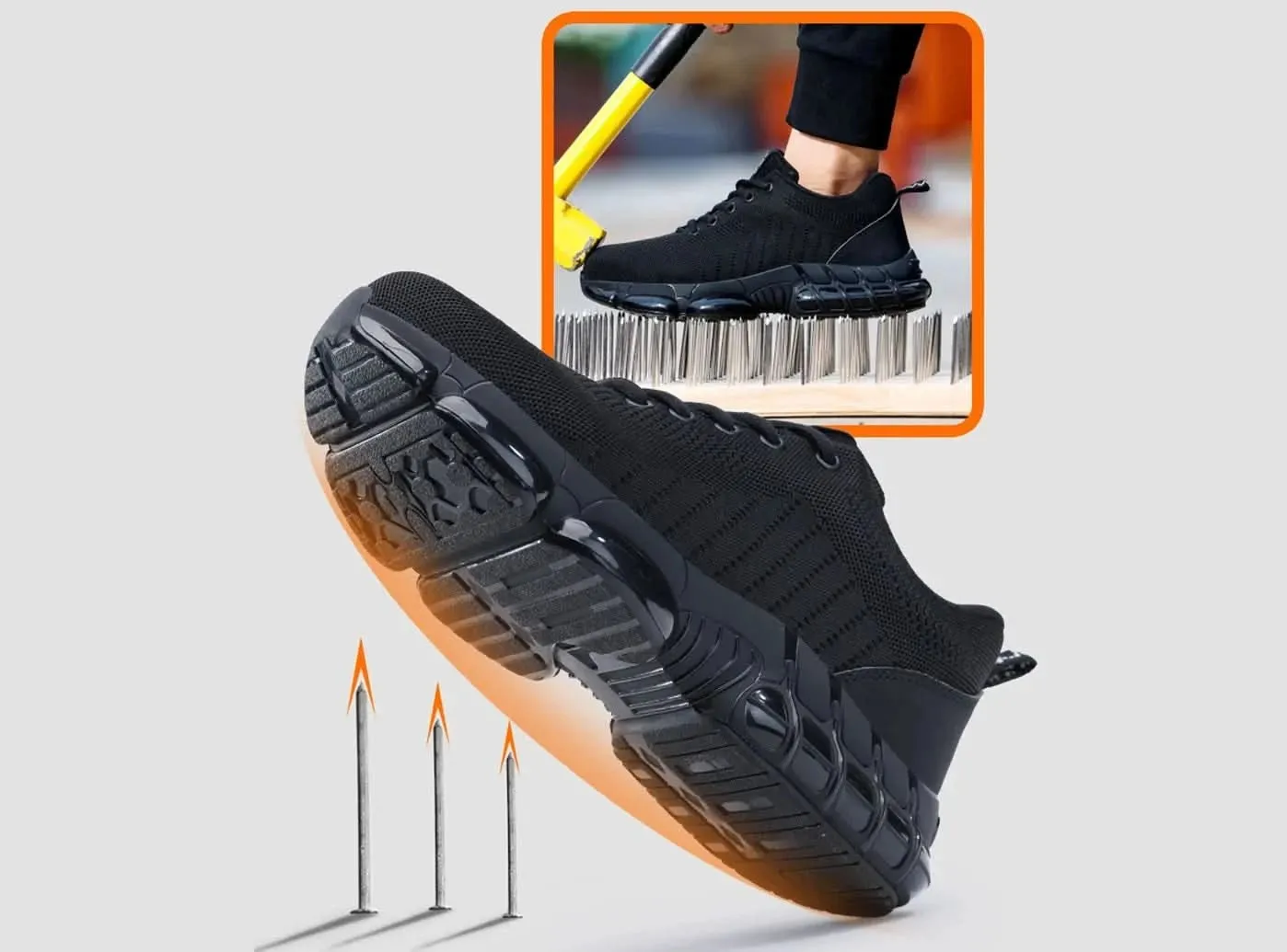 FitVille Men's Breathable Safety Shoes Dirty Work