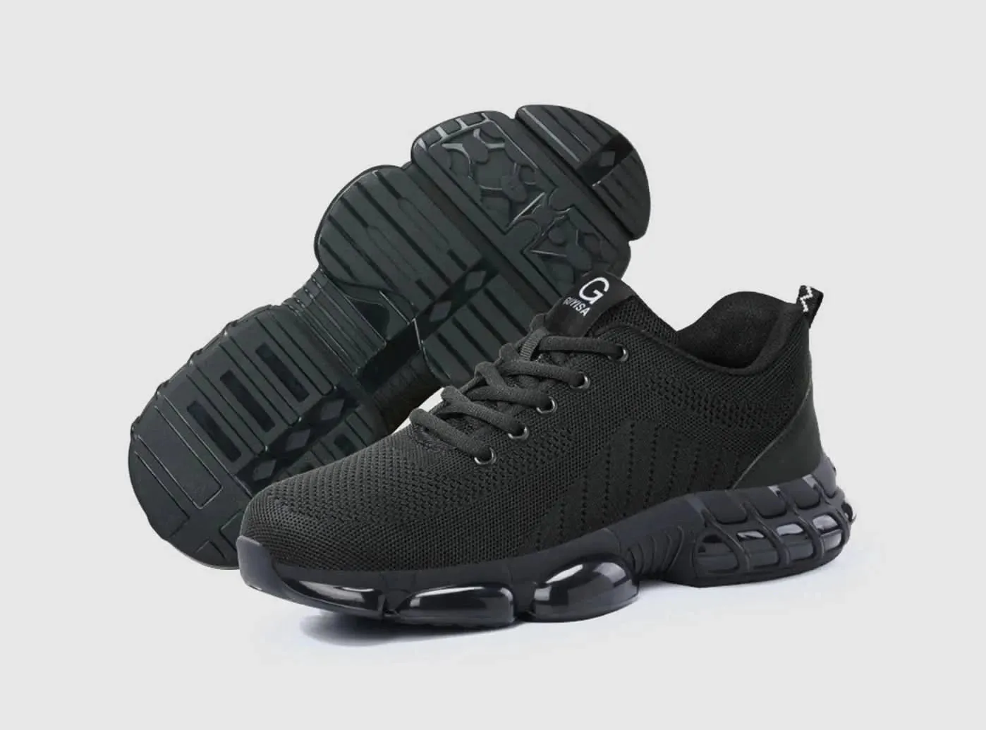 FitVille Men's Breathable Safety Shoes Smooth Bottom Work Boots