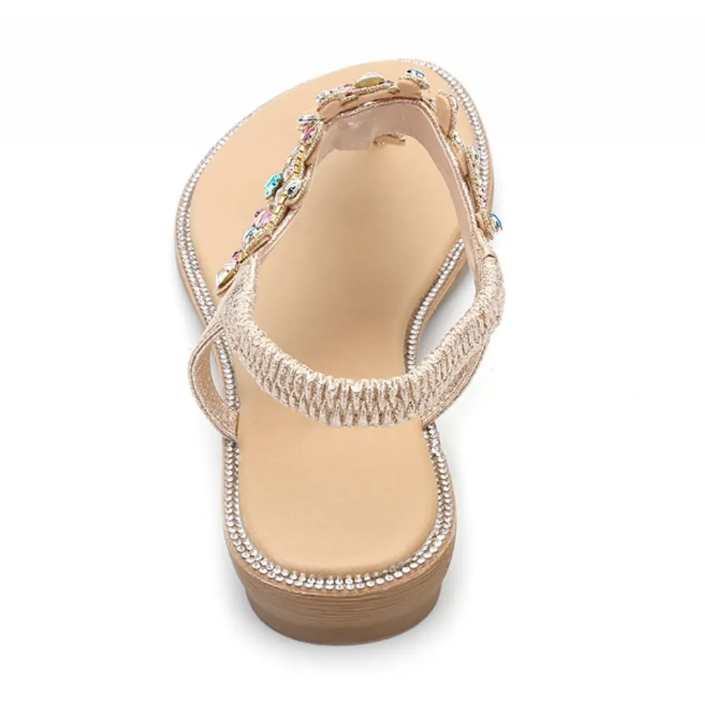 Rhinestone Gladiator Leather Sandals Burberry Sandals