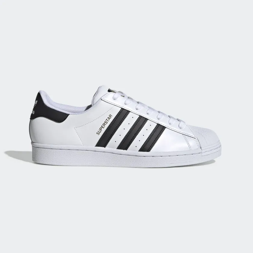 Adidas Superstar White/Black/White Adidas Shoes With Stripes On One Side