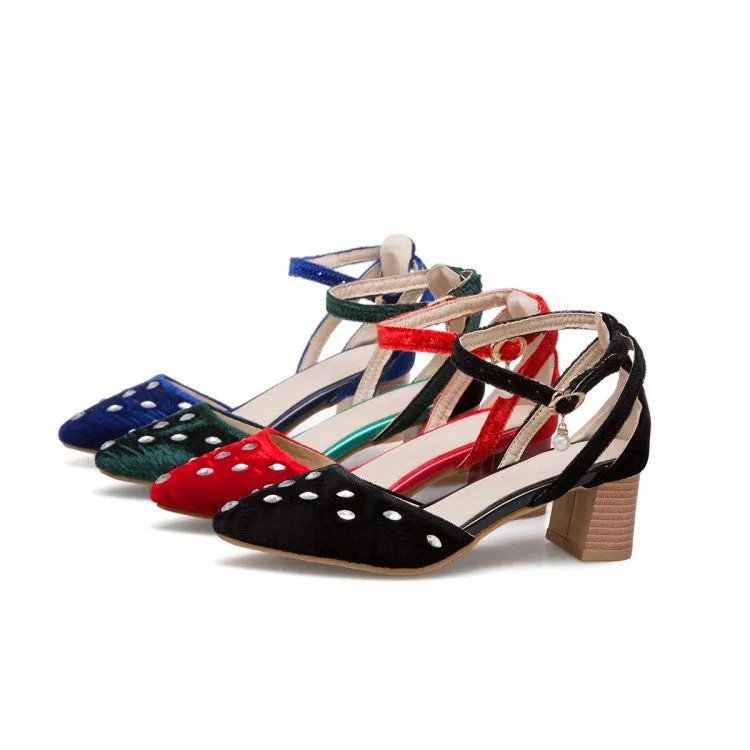 In Jamaica All Inclusive Women's Rhinestone Pointed Toe Mid Heel Sandals