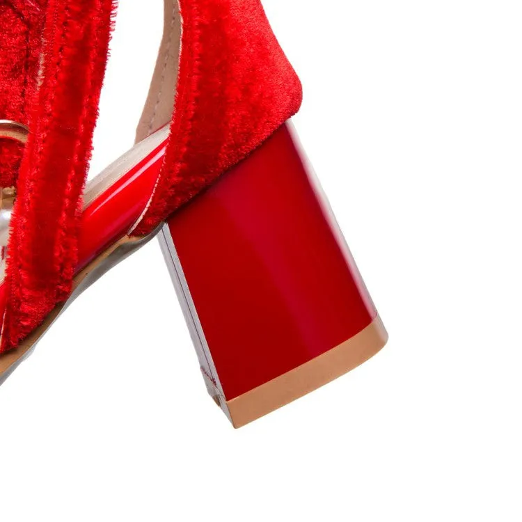 Sandals 2024 Women's Rhinestone Pointed Toe Mid Heel Sandals