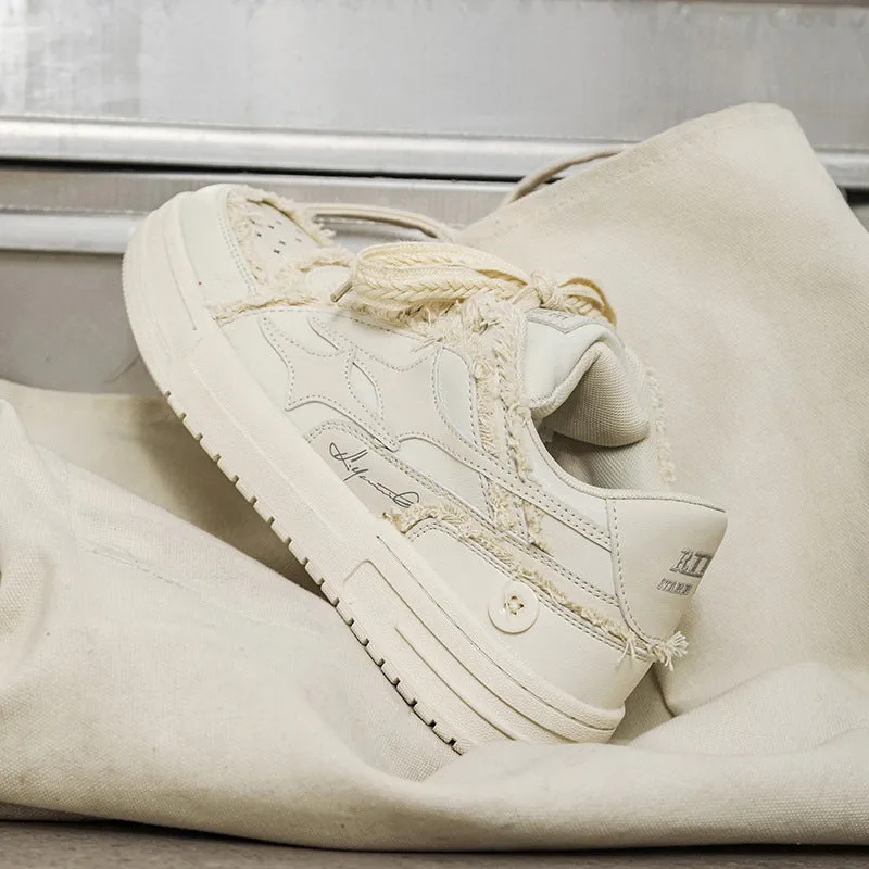 Matching Sneakers for Couples Skater White Flat Sneakers Bike Sneakers