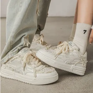 Sneakers Mesh Matching Sneakers for Couples Skater White Flat Sneakers