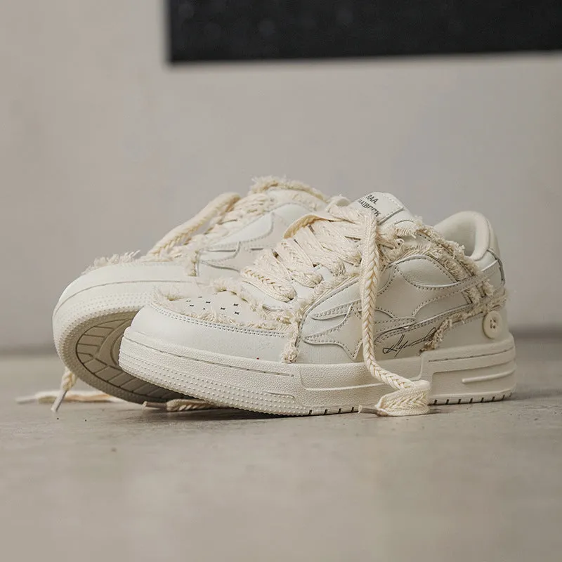 Slim Sneakers Matching Sneakers for Couples Skater White Flat Sneakers