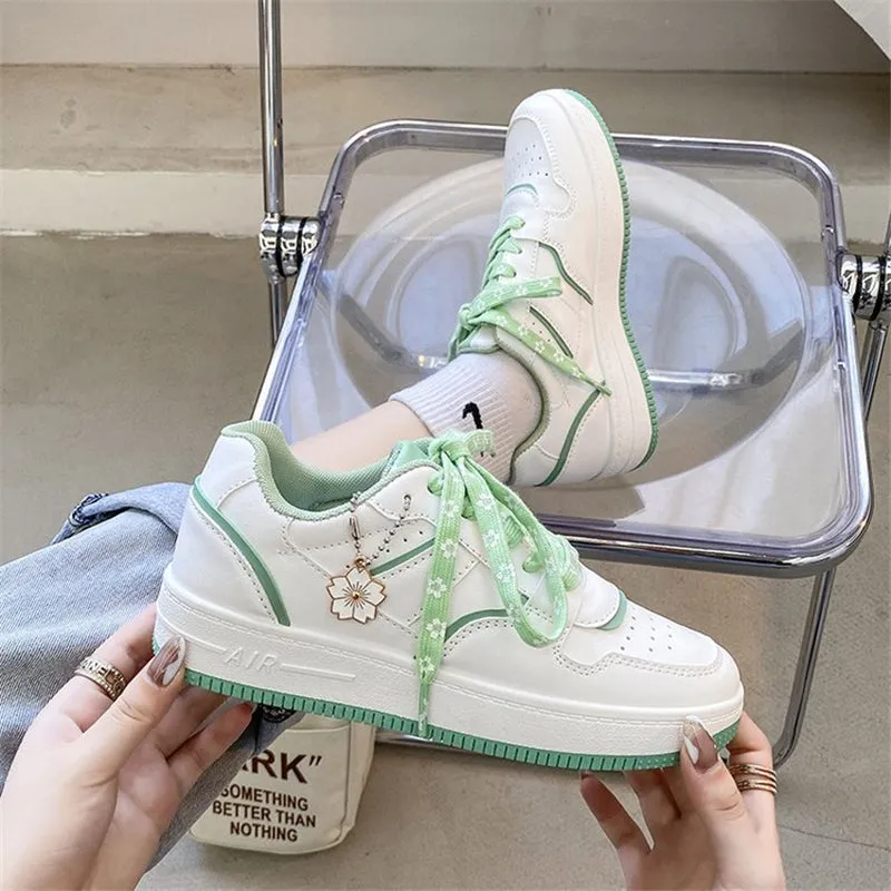 Sustainable Sneakers Women Harajuku Japanese Sakura Sneakers Walking Shoes