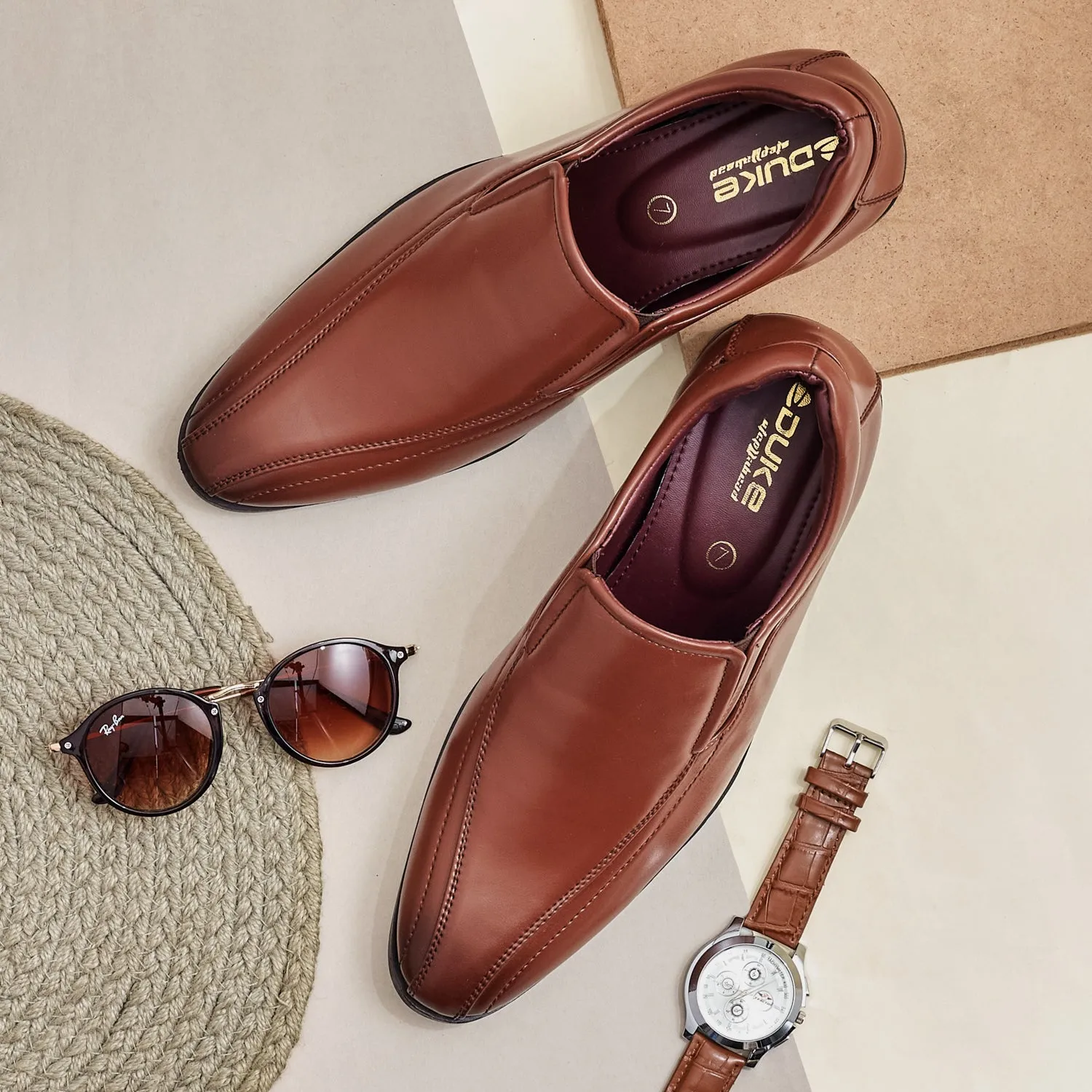 Duke Men Formal Slip-Ons (FWOL8101) Comfortable Slip On Work Boots