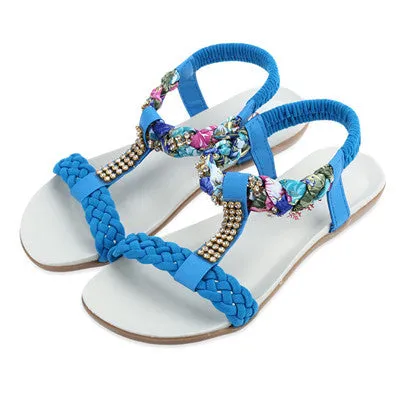After Running Flip Flops Gamiss Bling Rhinestone Flats Women Sandals Beach Women Flip Flops Summer Casual Flats Shoes Comfort Shoes Ladies Flat Slippers