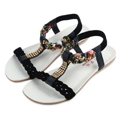 Gamiss Bling Rhinestone Flats Women Sandals Beach Women Flip Flops Summer Casual Flats Shoes Comfort Shoes Ladies Flat Slippers Flip Or Flop Vegas Tv Show