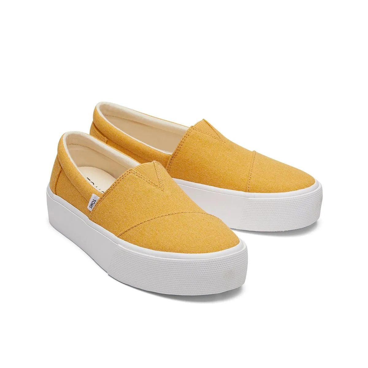 Composite Toe Slip On Work Shoes TOMS Alpargata Fenix Platform Slip-On Women - Mango Washed Canvas Sneaker