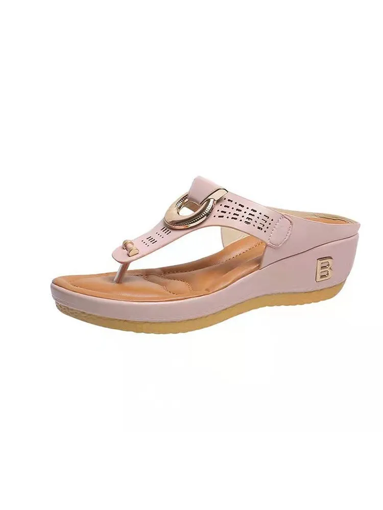 Minnetonka Slippers Women'S Beach Toe-Clip Wedge Heels Sandals