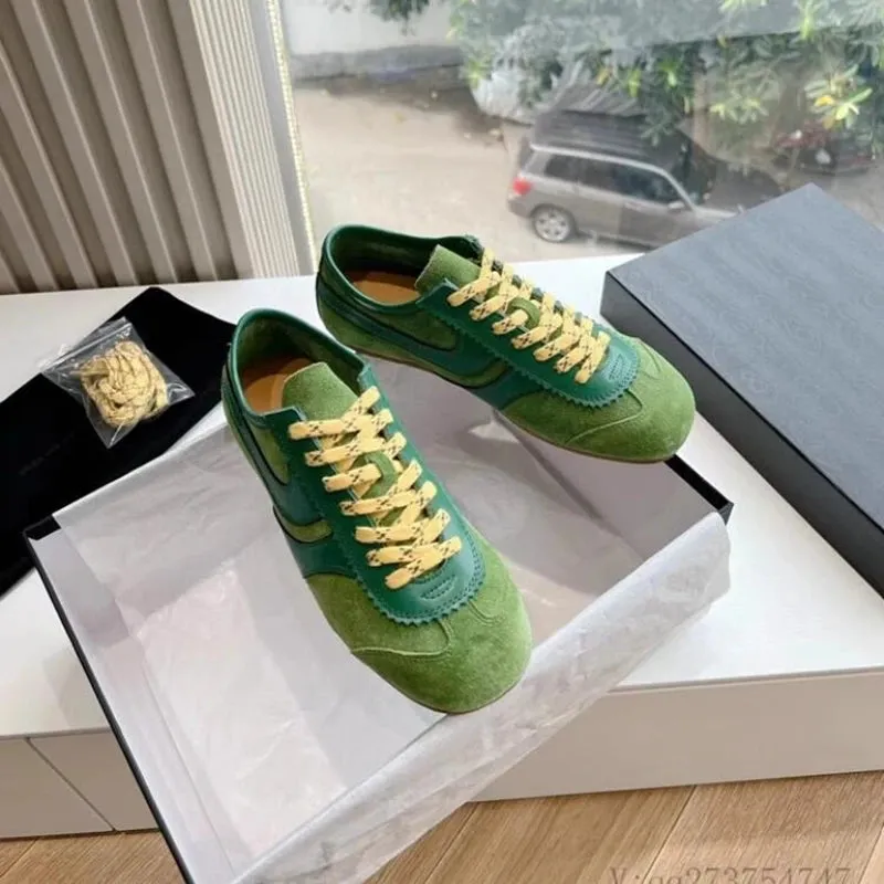 German Training Shoes Genuine Leather Women Sneakers Flat Lace-up Retro Large Size Forrest Gump Rocketdog Sneakers