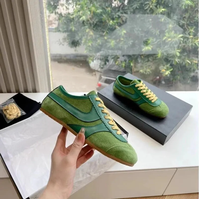 German Training Shoes Genuine Leather Women Sneakers Flat Lace-up Retro Large Size Forrest Gump Best Sneakers For Hiking