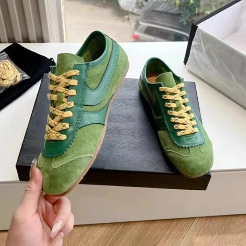 German Training Shoes Genuine Leather Women Sneakers Flat Lace-up Retro Large Size Forrest Gump Sneakers Street