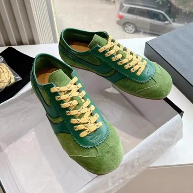 German Training Shoes Genuine Leather Women Sneakers Flat Lace-up Retro Large Size Forrest Gump Boombah Sneakers