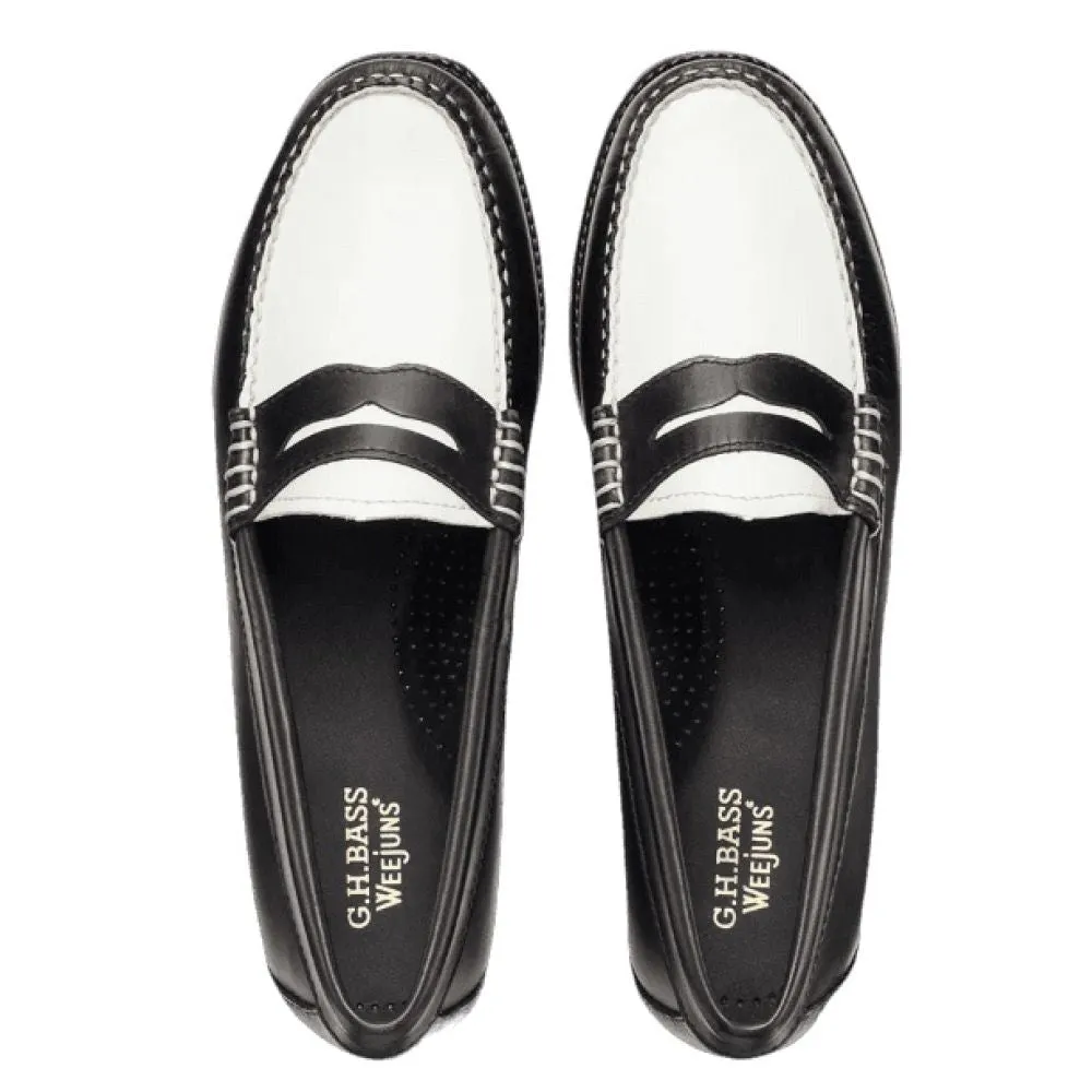 G.H. Bass Women's Whitney Easy Weejuns Loafer in Black/White Toga Loafers