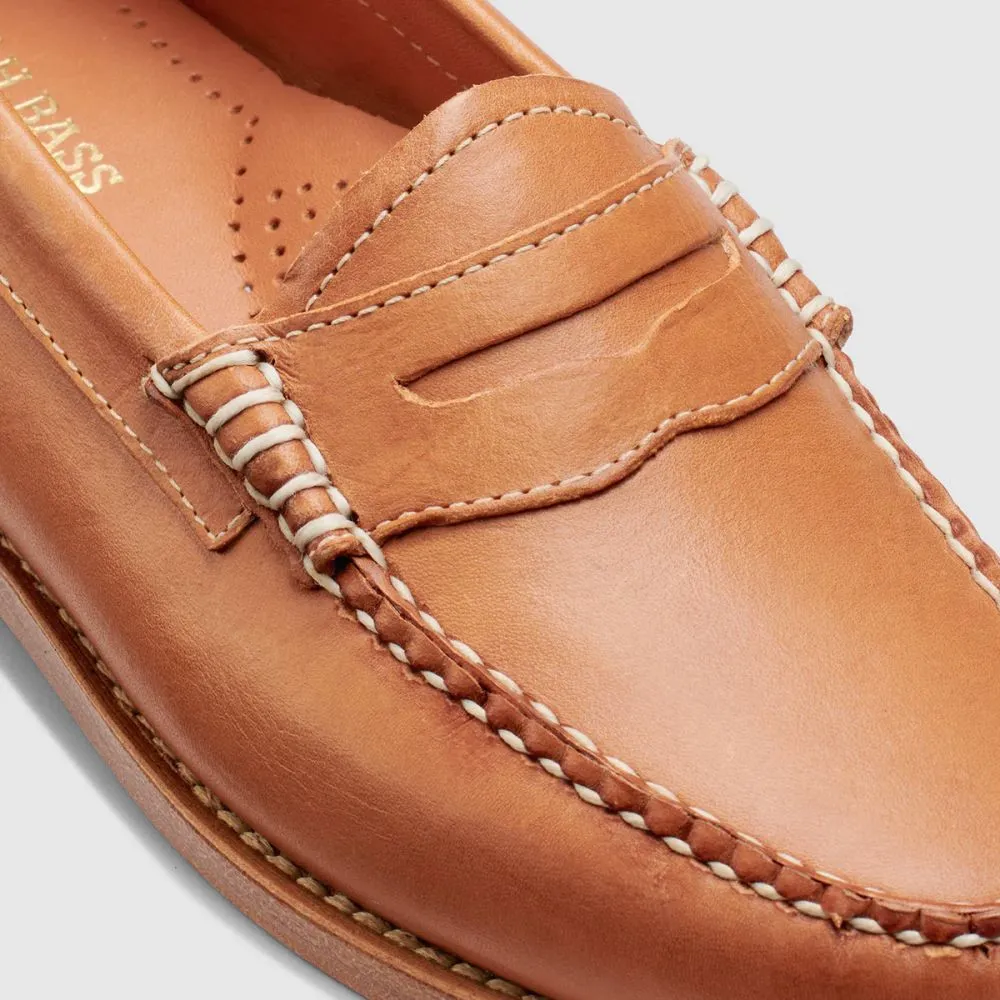 G.H. Bass Women's Whitney Vachetta Weejuns Loafer in Tan Loafers Real Leather