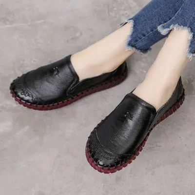 Buy Loafers Online GKTINOO 2021 Fashion Women Shoes Genuine Leather Loafers Women Casual Shoes Soft Comfortable Shoes Women Flats