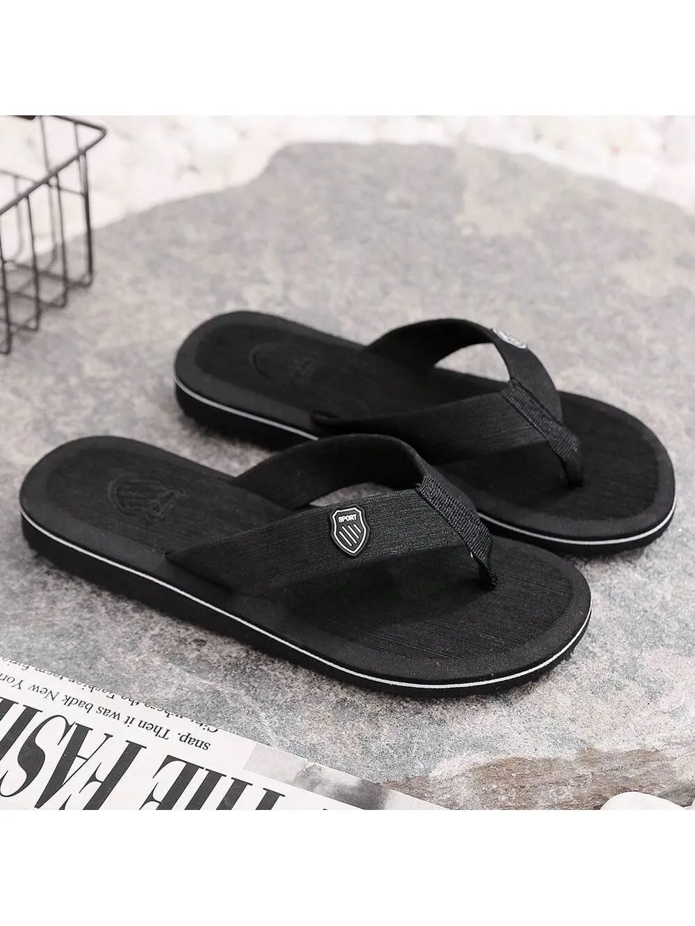Dock Slides Men Summer Flip Flops Beach Sandals Anti-Slip Casual Flat Shoes High Quality Slippers Home Slippers For Men