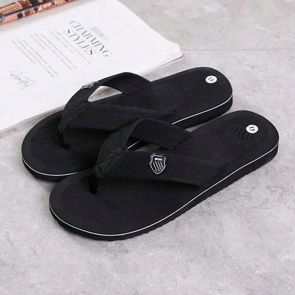 Men Summer Flip Flops Beach Sandals Anti-Slip Casual Flat Shoes High Quality Slippers Home Slippers For Men Mukluk Slippers