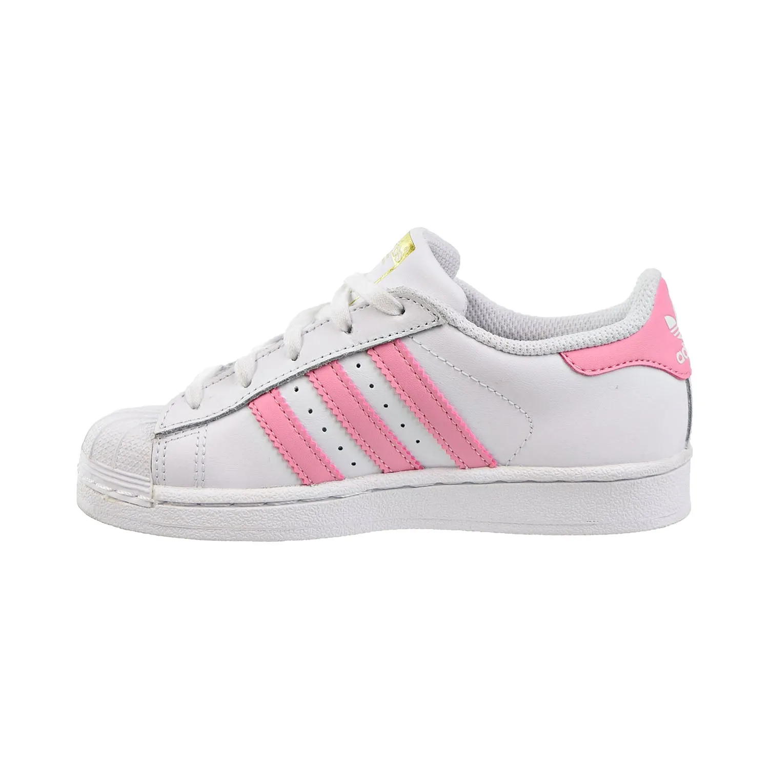 Adidas Ocean Recycled Shoes Adidas Superstar C Little Kids Shoes White/Light Pink/Golden Metallic
