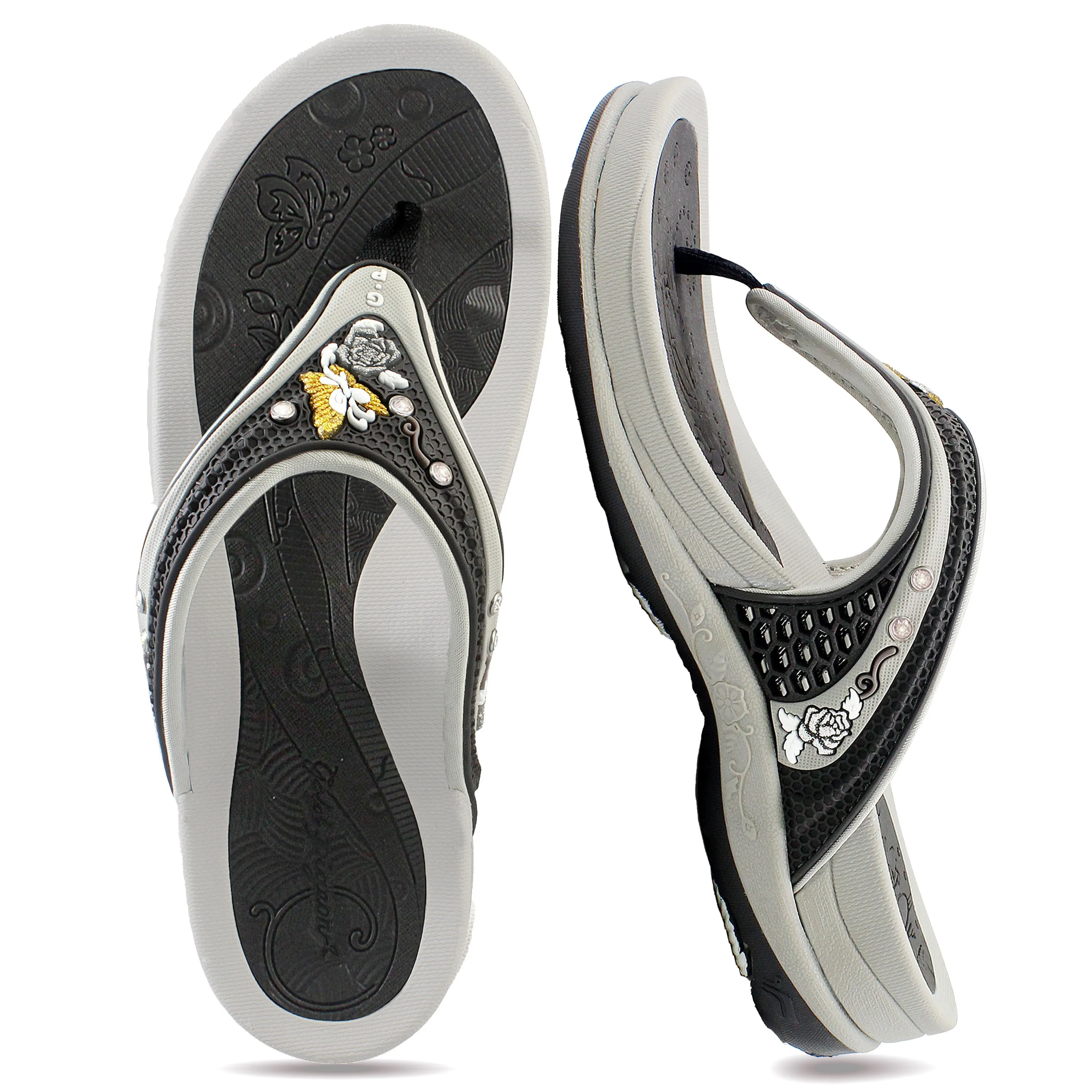 Sea Shell Flip Flops Women Signature: 5893 Grey