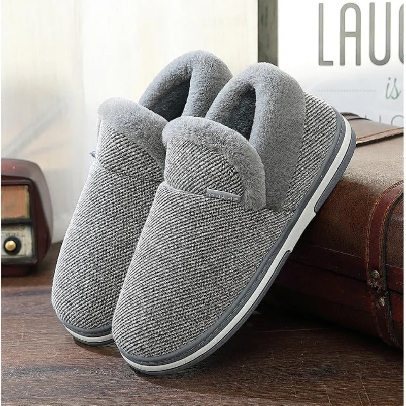 Groovywish Men Fur Slippers Cute Heel Wrap Winter Home Shoes Brown Ugg Slippers Platform