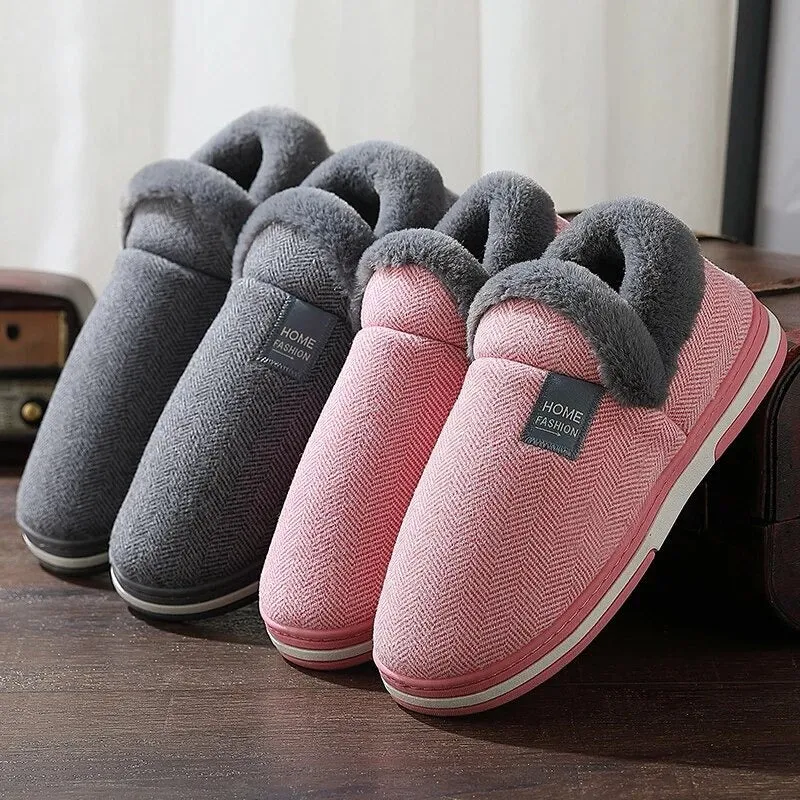 Wool Slippers Rubber Sole Groovywish Men Fur Slippers Cute Heel Wrap Winter Home Shoes