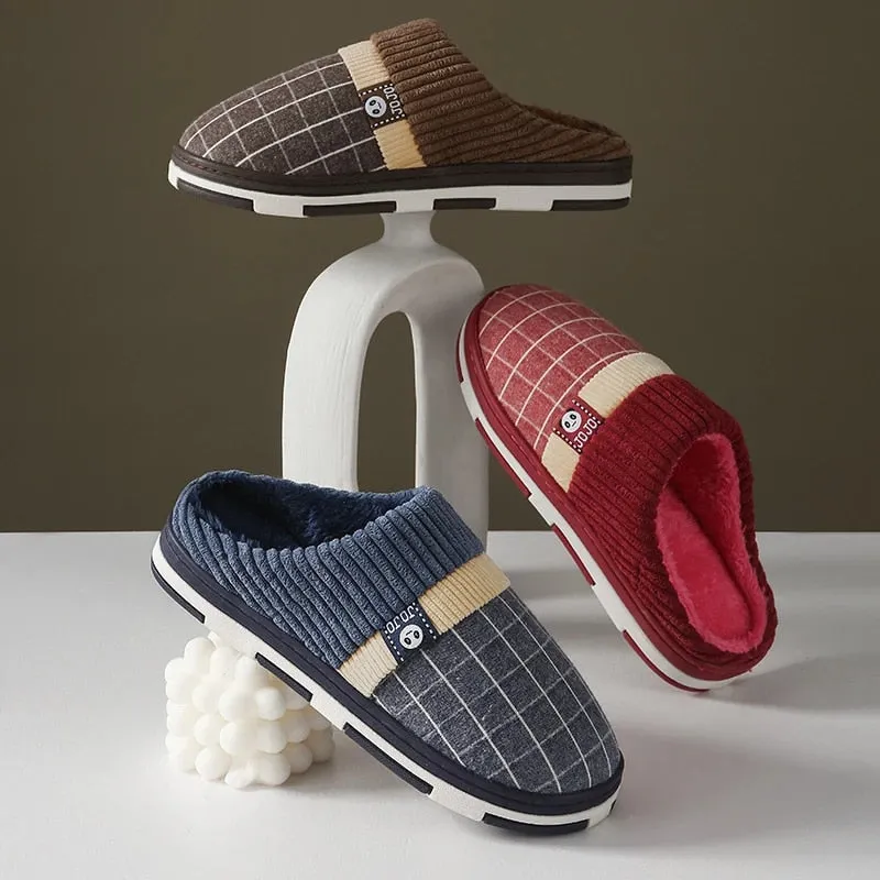 Brookstone Nap Slippers Groovywish Men Winter Slippers Warm Round Toe Soft Home Shoes