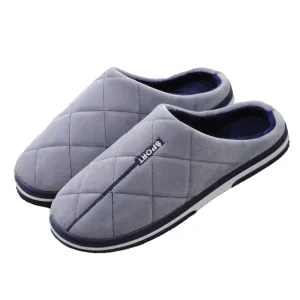 Peep Slippers Groovywish Short Plush Men Winter Slippers Big Size Family Shoes