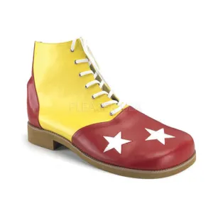 Slip On Steel Toe Work Boots FUNTASMA CLOWN-02 Yellow-Red Pu Clown Shoes